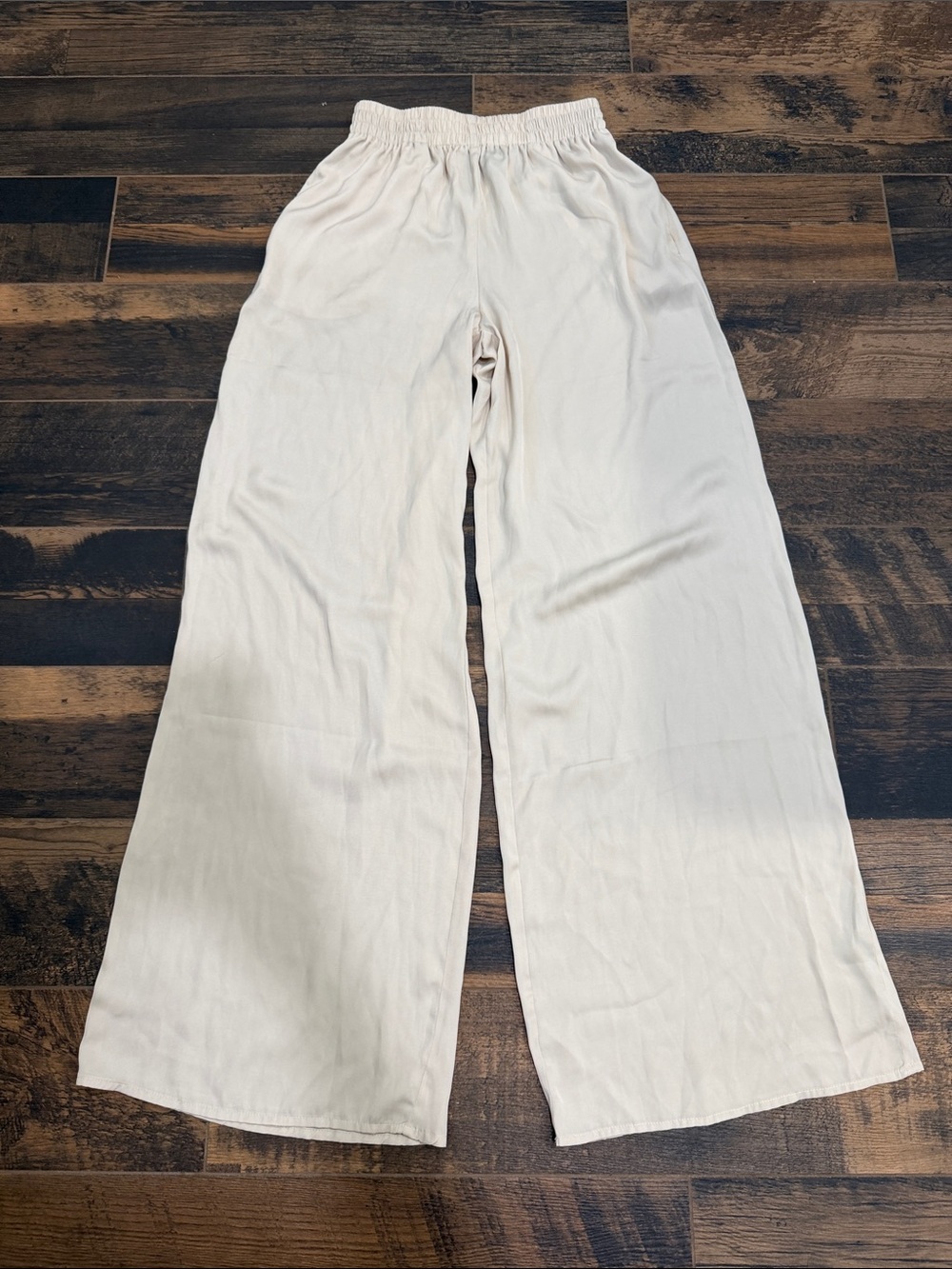 Forever 21 Cream Wide-Leg Pull-On Pants